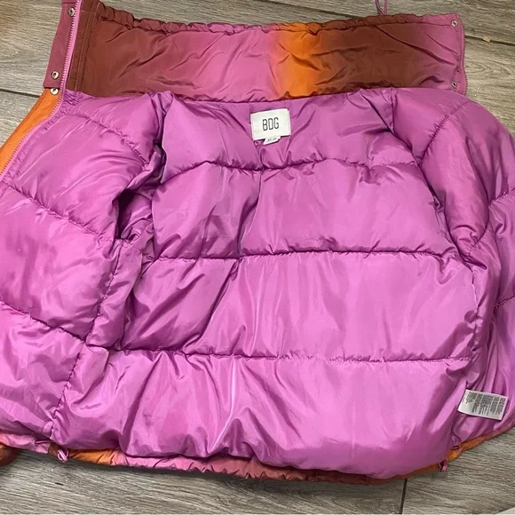 BDG XS Orange Purple Pink Ombré Puffer - Picture 11 of 15